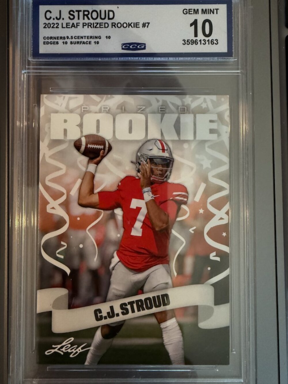 C.J. Stroud 7 | 2022 Leaf Prized Rookie | CCG 10